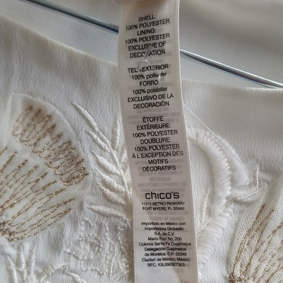 Chico's embellisted sheer- sleeves tunic size 3/XL - Picture 6 of 8